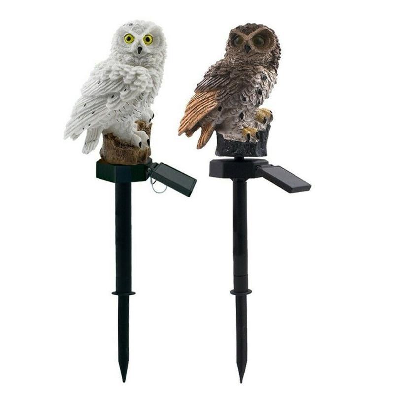 Solar Resin Owl LED Light Outdoor Waterproof Floor Lighting Garden Decoration Lawn Landscape Light