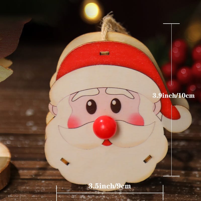 Christmas Decor Light-Up Wooden Christmas Reindeer, Santa & Snowman Decorations