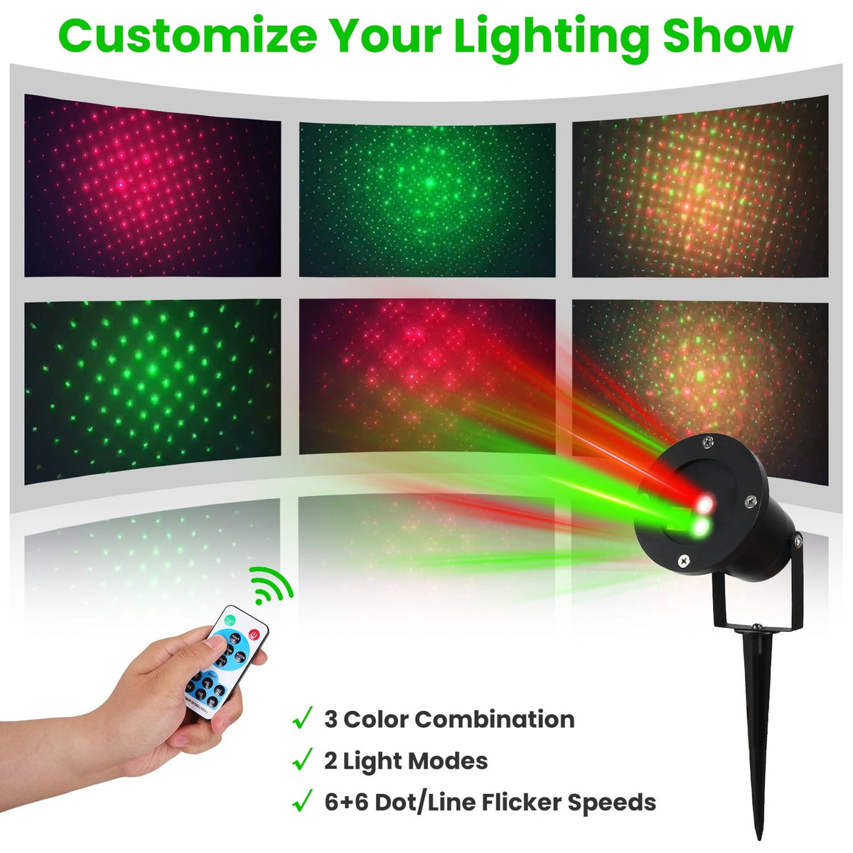 Christmas Decor Outdoor Red & Green Laser Projector Light