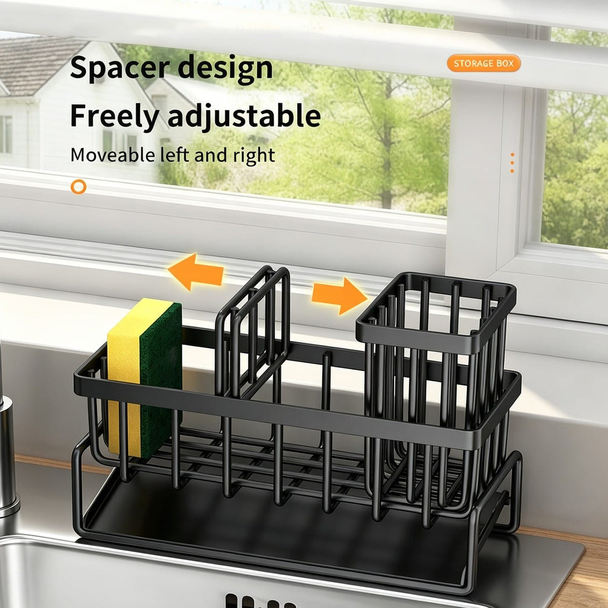 Home Organization Kitchen Sink Caddy Organizer with Drainage Spout