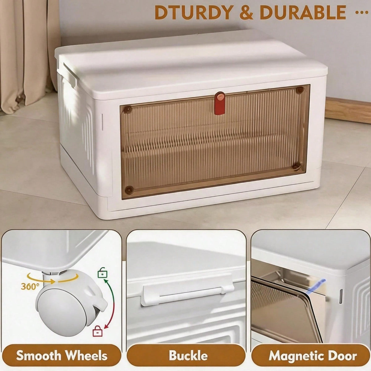 Home Organization Foldable Pet Supply Storage Organizer with Wheels