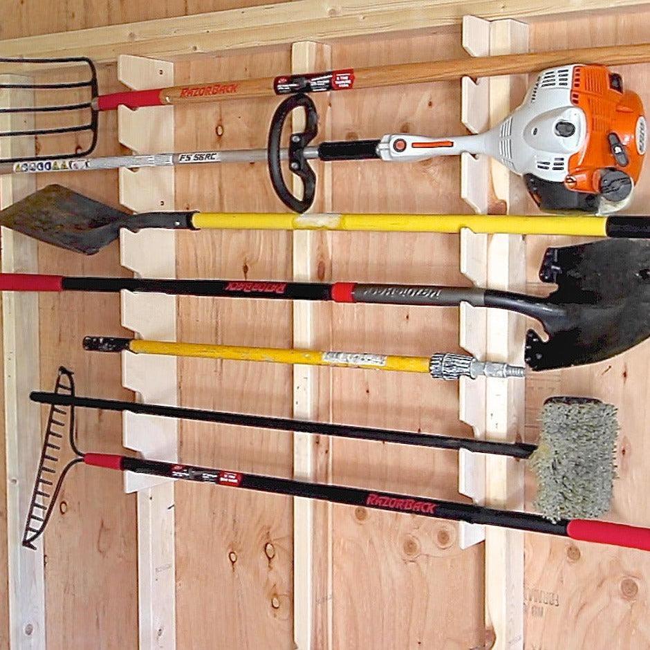 Shed Organization Garden Tool Organizer Rack - Stud Mounted