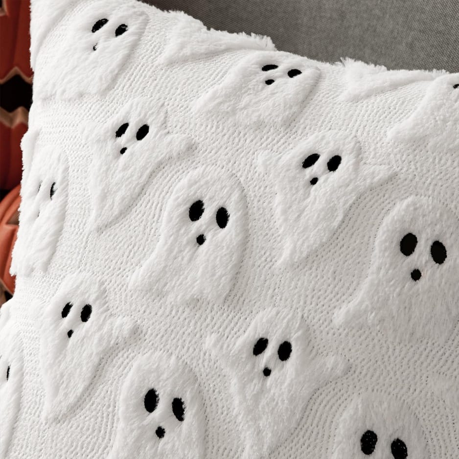 Halloween Decor Tufted Ghost Halloween Pillow Covers | Set of 2 Spooky Aesthetic Throw Cushion Covers 18x18