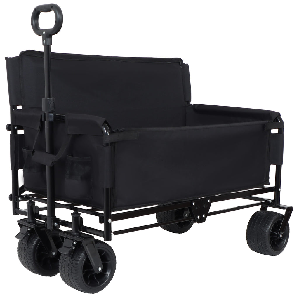 Utility carts 3-in-1 Convertible Folding Wagon Cart with Bench Seat & Storage