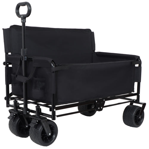 Utility carts 3-in-1 Convertible Folding Wagon Cart with Bench Seat & Storage