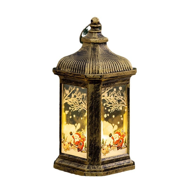 Christmas Decor Vintage LED Christmas Lantern Tabletop Decoration