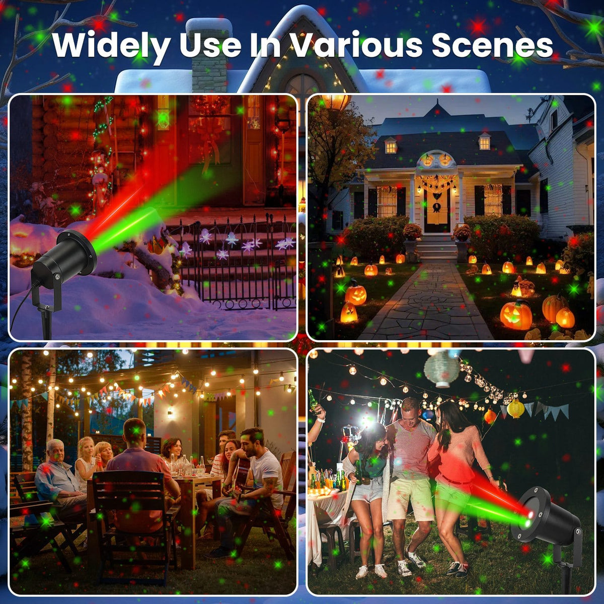 Christmas Decor Outdoor Red & Green Laser Projector Light
