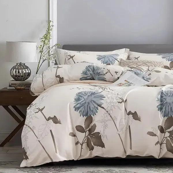 Bedding King 3-Piece Floral Comforter Set with 2 Pillowcases