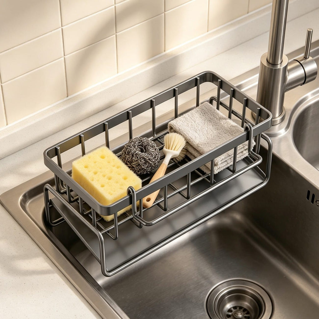 Home Organization Kitchen Sink Caddy Organizer with Drainage Spout