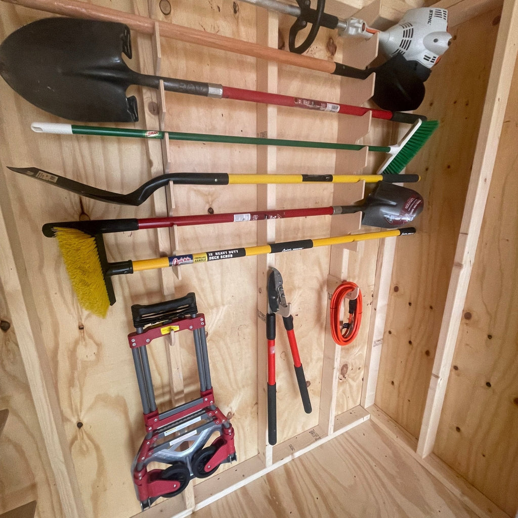 Shed Organization Garden Tool Organizer Rack - Stud Mounted