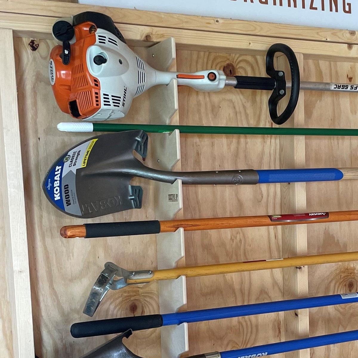 Shed Organization Garden Tool Organizer Rack - Stud Mounted