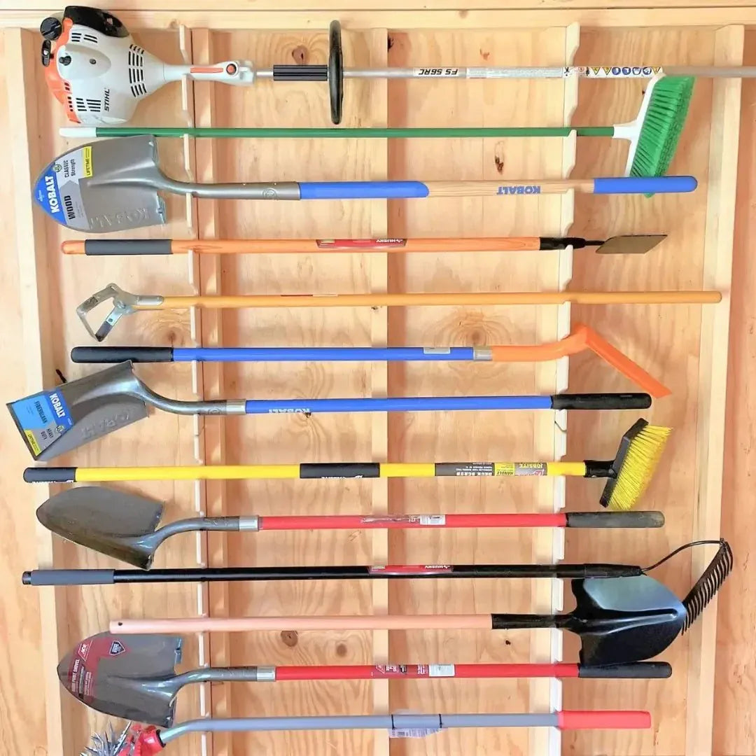 Shed Organization Garden Tool Organizer Rack - Stud Mounted